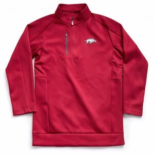 Arkansas Razorbacks Antigua Quarter Zip Pullover Red Performance Jacket Size L